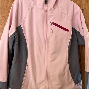 Free tech Pink and Gray Zip-Up Jacket size large